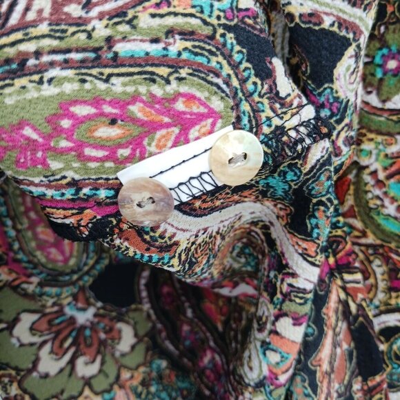 Fig and Flower Paisley Plaid Tunic Size Large Bohemian Boho - Picture 9 of 15